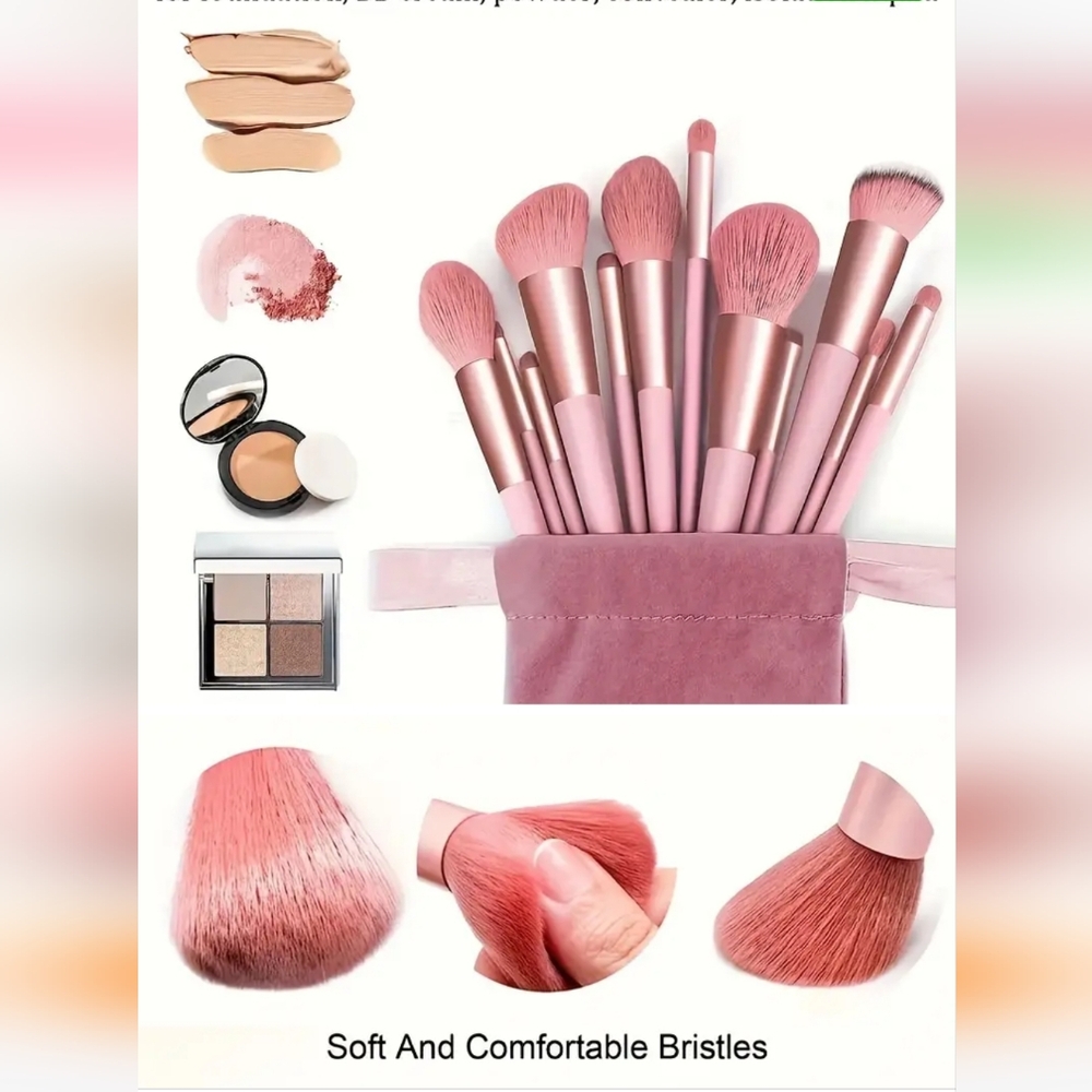 Professional MAKE Up Brush Set With Bag 13 Piece - Picture 2 of 6